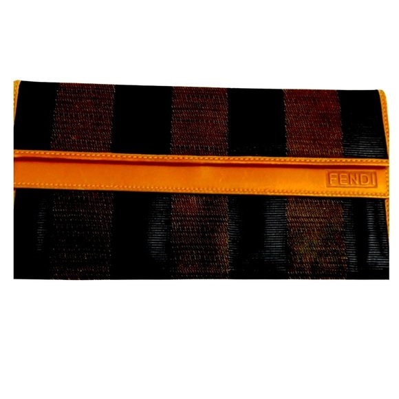 FENDI Black & Carmel Long Wallet, Authentic. EUC - Picture 1 of 11